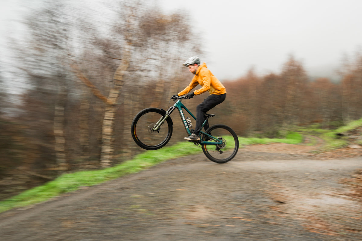 Matthew riding his V3 Santa Cruz Hightower at Glentress