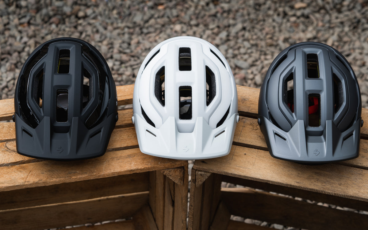 Sweet Protection Trailblazer MIPS helmets top down view