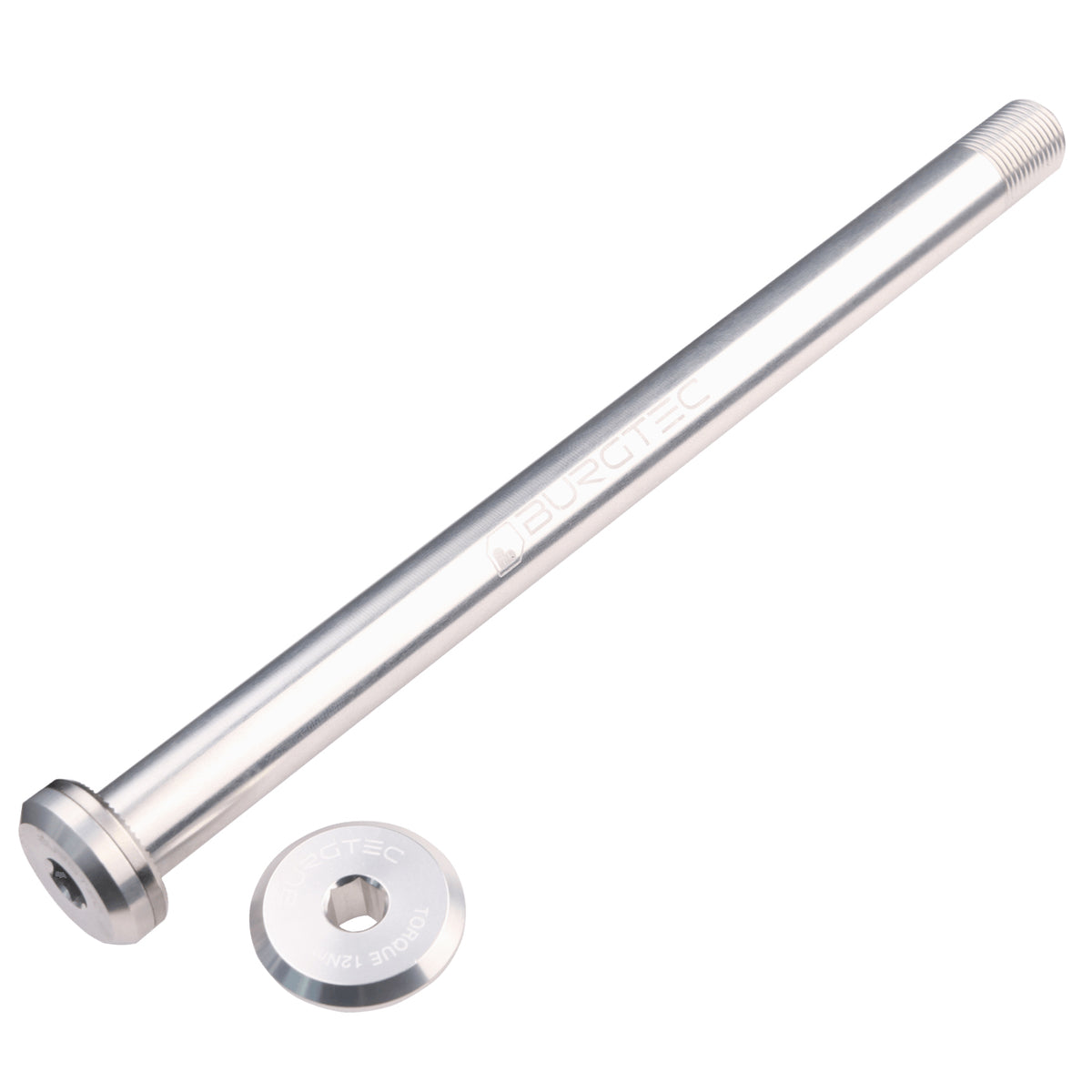 Burgtec Santa Cruz 168.5mm Rear Axle in Rhodium Silver at Tweed Valley Bikes